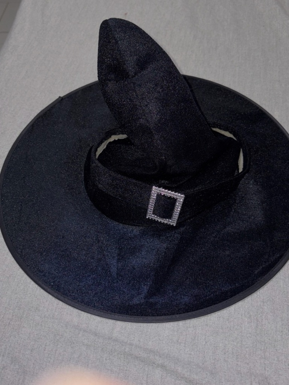 Black Witch Hat with Decorative Buckle - Women Accessories